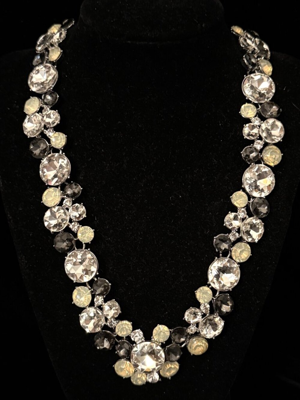 Ann Taylor Loft Fancy Statement Crystal Rhinestone Necklace Choker Adjustable